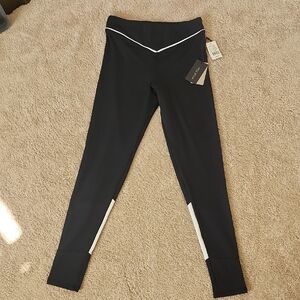 Stylish Black Leggings with White Accents